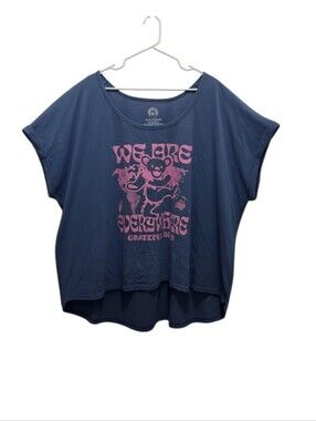 Grateful Dead We Are Everywhere Graphic Tee Blue Oversized Dolman Womens Plus 5X
